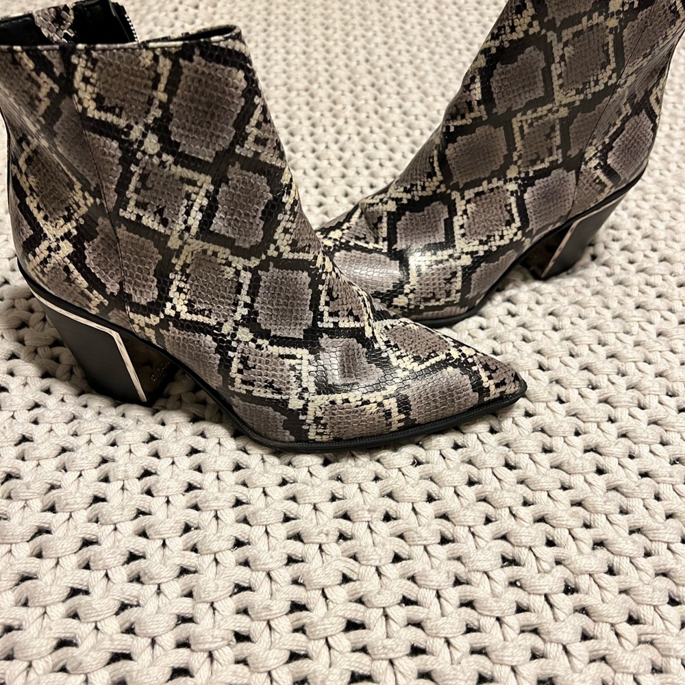 Circus ankle boots snakeskin pattern on leather upper. Size 8